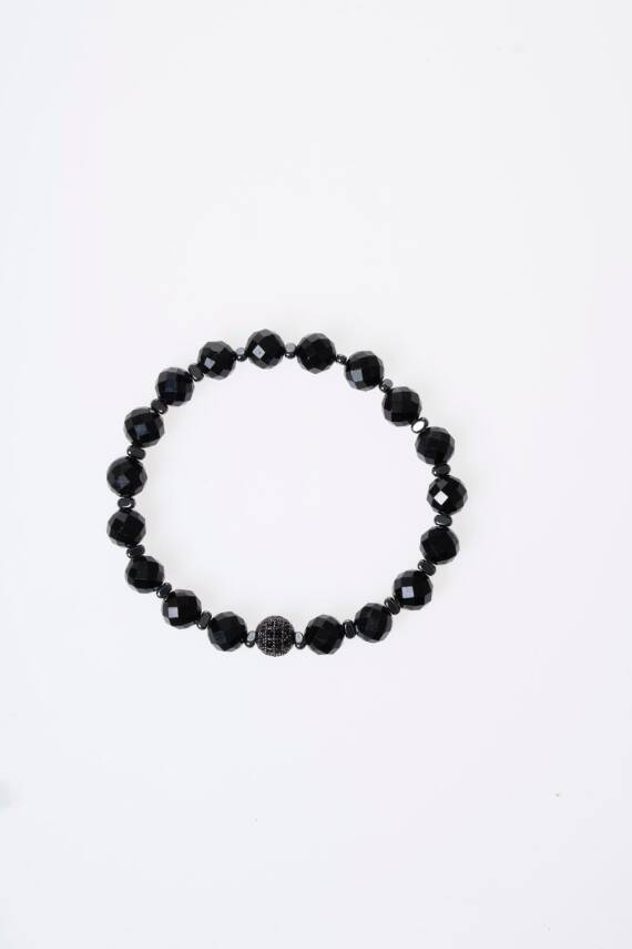 Sertifikalı Siyah Turmalin Zirkon Aparatlı Doğal Taş Bileklik (SK:401) - 5