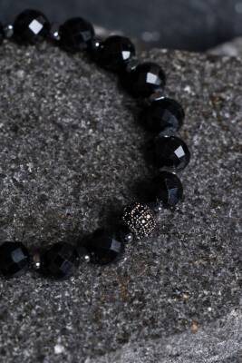 Sertifikalı Siyah Turmalin Zirkon Aparatlı Doğal Taş Bileklik (SK:401) - 4