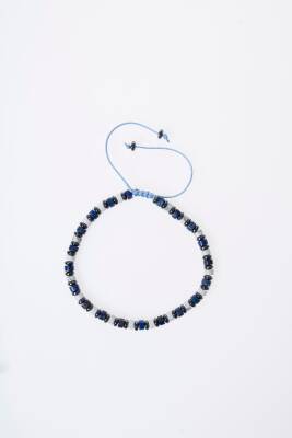 Sertifikalı Sodalit, Havlit, Hematit Doğal Taş Makrome Bileklik (SK:389) - 5