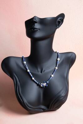 Sertifikalı Sodalit, İnci Doğal Taş Kolye (SK:241) - 3