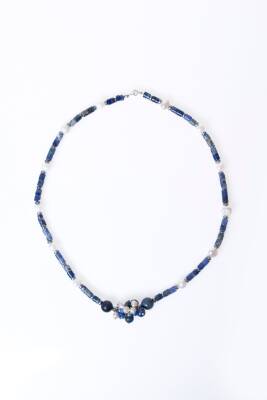 Sertifikalı Sodalit, İnci Doğal Taş Kolye (SK:241) - 6