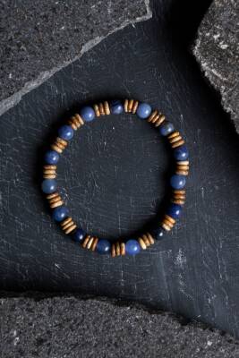 Sertifikalı Sodalit, Odun Jasper Doğal Taş Bileklik (SK:172) - Osmanlı Doğal Taş