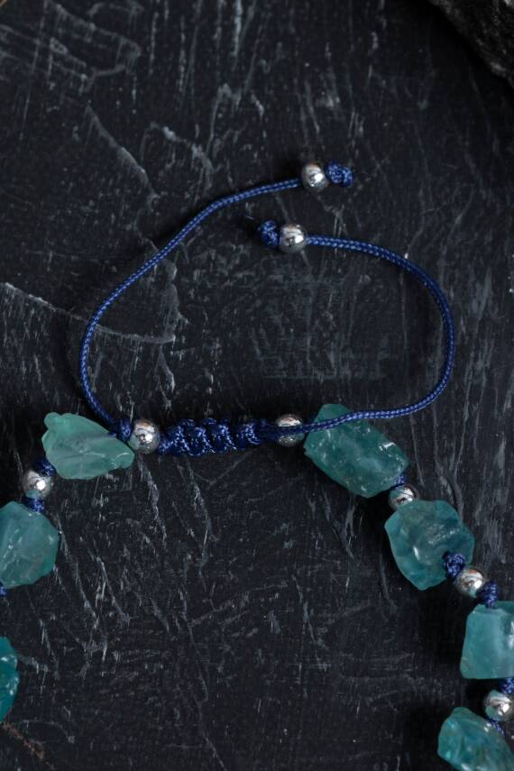 Sertifikalı Şungit, Akuamarin ve Hematit Doğal Taş Bileklik - 1