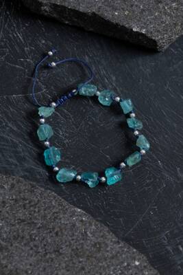 Sertifikalı Şungit, Akuamarin ve Hematit Doğal Taş Bileklik - 2