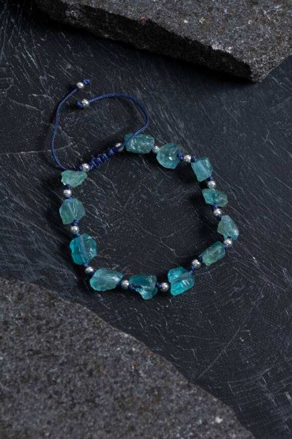 Sertifikalı Şungit, Akuamarin ve Hematit Doğal Taş Bileklik - 2