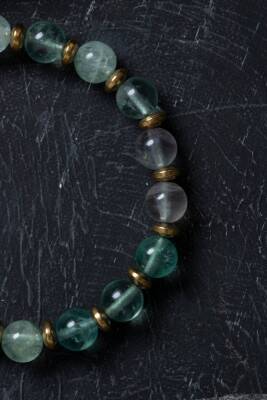 Sertifikalı Şungit, Akuamarin ve Hematit Doğal Taş Bileklik - 4