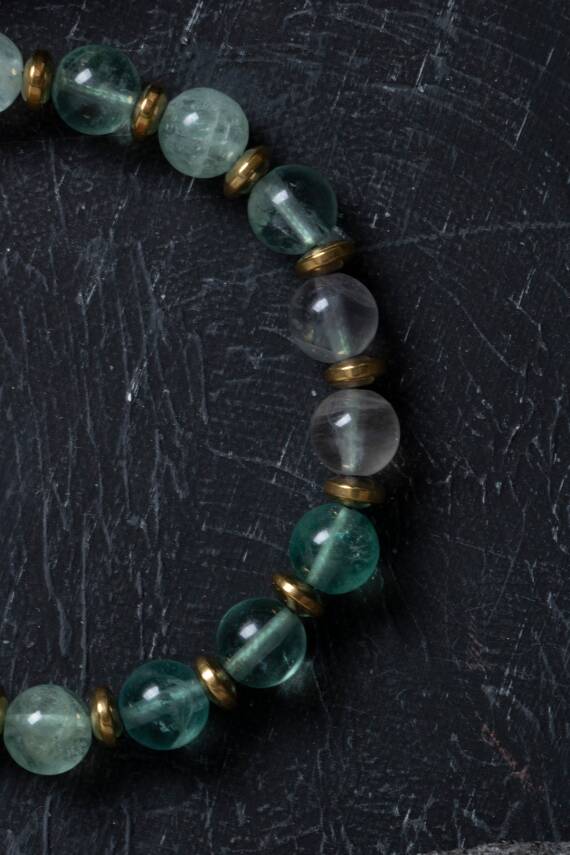 Sertifikalı Şungit, Akuamarin ve Hematit Doğal Taş Bileklik - 4