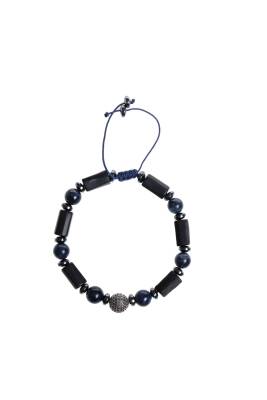 Sertifikalı Şungit, Safir Hematit Gümüş Aparatlı Doğal Taş Bileklik - 5