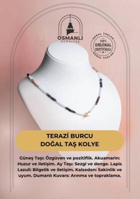 Sertifikalı Terazi Burcu Doğal Taş Kolye - 2