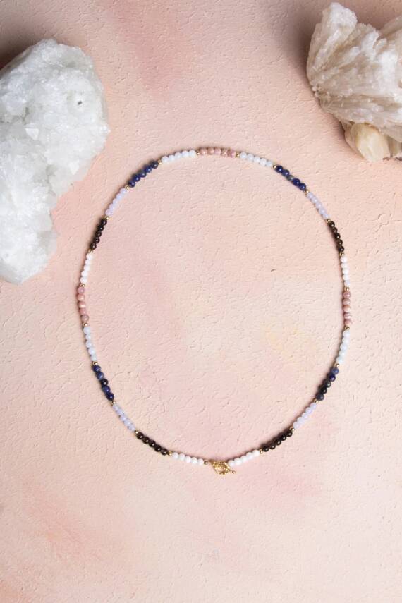 Sertifikalı Terazi Burcu Doğal Taş Kolye - 5