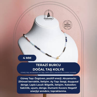 Sertifikalı Terazi Burcu Doğal Taş Kolye - 2