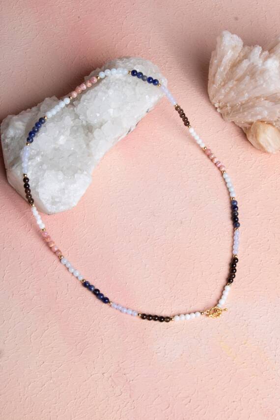 Sertifikalı Terazi Burcu Doğal Taş Kolye - 5