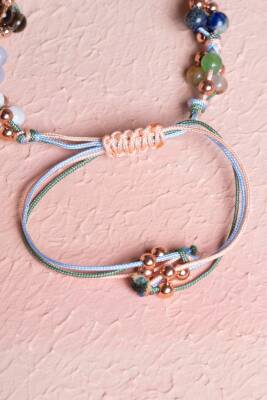 Sertifikalı Terazi Burcu Doğal Taş Makrome Bileklik - 3