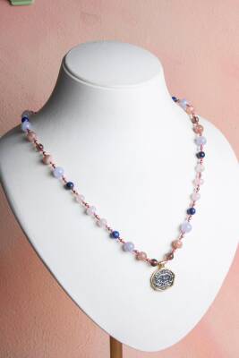 Sertifikalı Terazi Burcu Doğal Taş Makrome Kolye - Osmanlı Doğal Taş