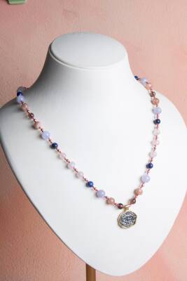 Sertifikalı Terazi Burcu Doğal Taş Makrome Kolye - Osmanlı Doğal Taş