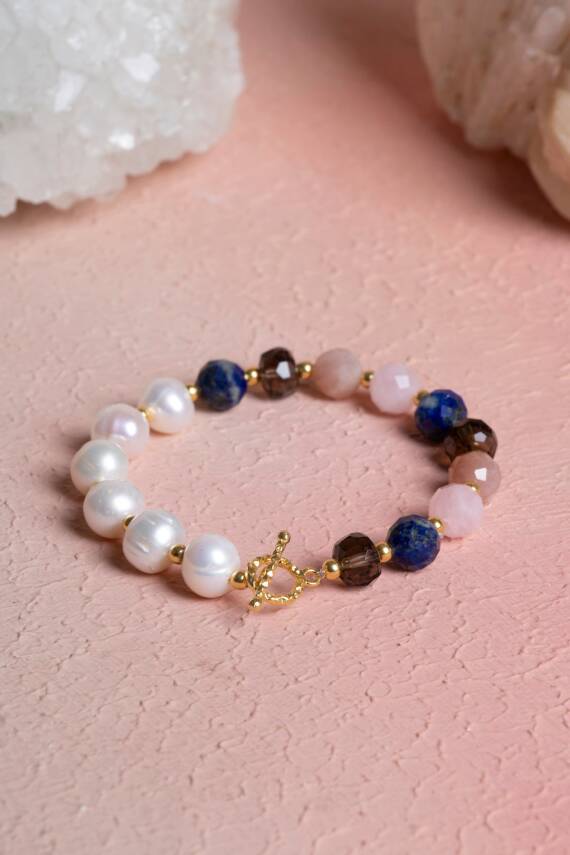 Sertifikalı Terazi Burcu Gümüş Kapama Doğal Taş Bileklik (SK:274) - 3