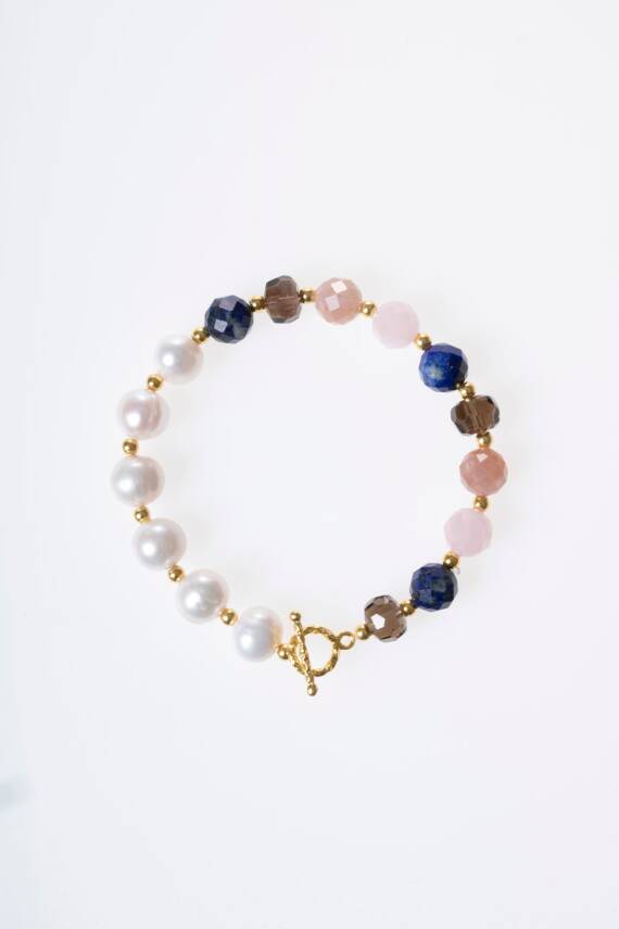 Sertifikalı Terazi Burcu Gümüş Kapama Doğal Taş Bileklik (SK:274) - 6