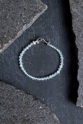 Sertifikalı Topaz Gümüş Aparatlı Doğal Taş Bileklik 4 mm (SK:203) - Osmanlı Doğal Taş