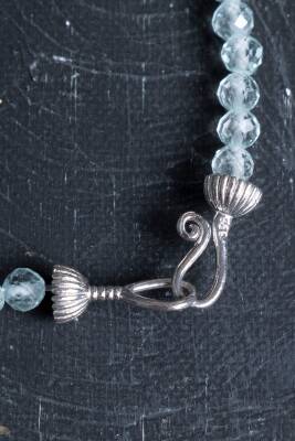 Sertifikalı Topaz Gümüş Aparatlı Doğal Taş Bileklik 4 mm (SK:203) - 5