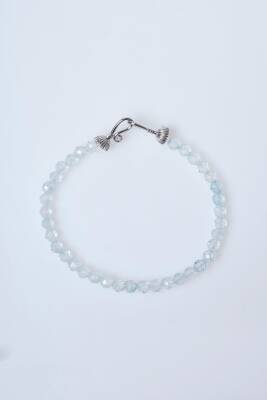 Sertifikalı Topaz Gümüş Aparatlı Doğal Taş Bileklik 4 mm (SK:203) - 6