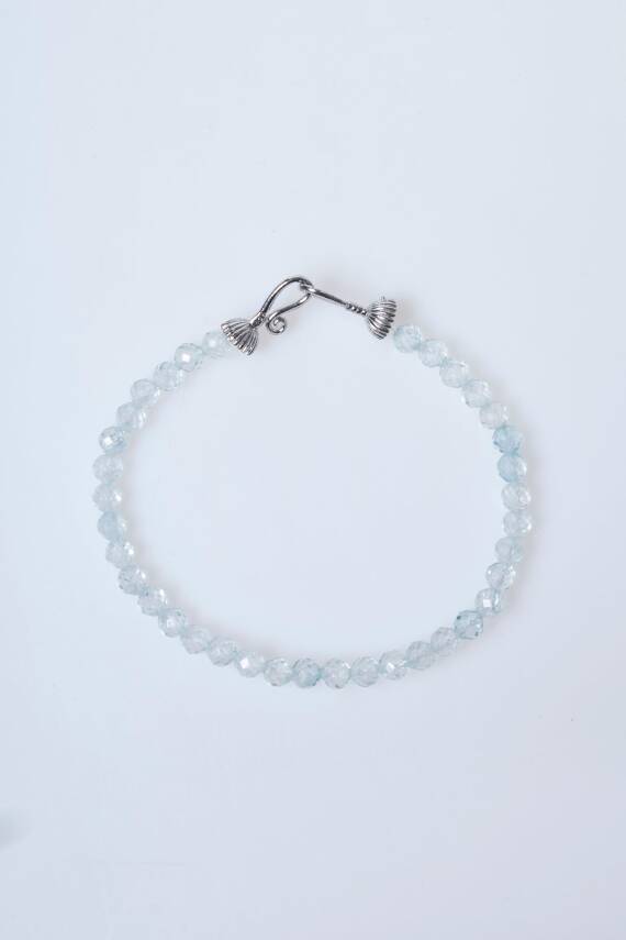 Sertifikalı Topaz Gümüş Aparatlı Doğal Taş Bileklik 4 mm (SK:203) - 6