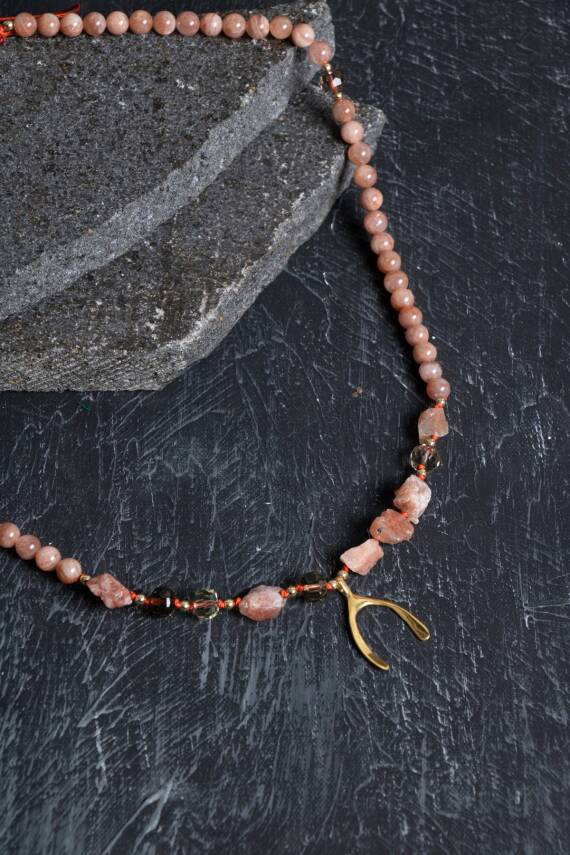 Sertifikalı Tsavorit Lal Altın Kaplama Gümüş Kapama Doğal Taş Kolye - 1