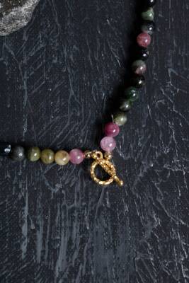 Sertifikalı Tsavorit Lal Altın Kaplama Gümüş Kapama Doğal Taş Set - 3