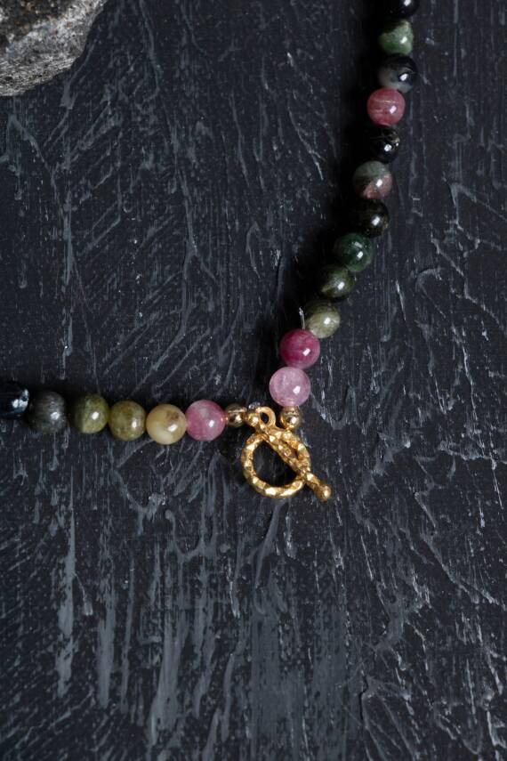 Sertifikalı Tsavorit Lal Altın Kaplama Gümüş Kapama Doğal Taş Set - 3