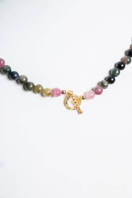 Sertifikalı Tsavorit Lal Altın Kaplama Gümüş Kapama Doğal Taş Set - 4