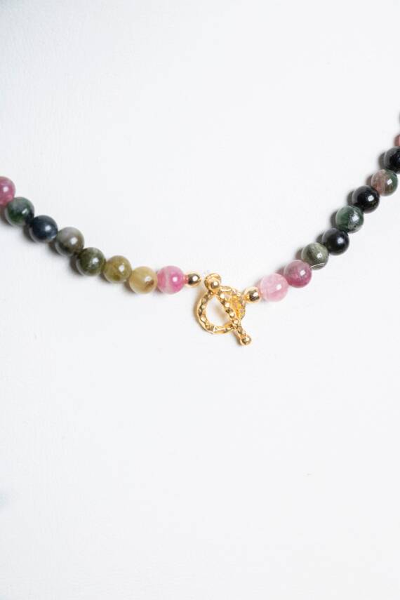 Sertifikalı Tsavorit Lal Altın Kaplama Gümüş Kapama Doğal Taş Set - 4