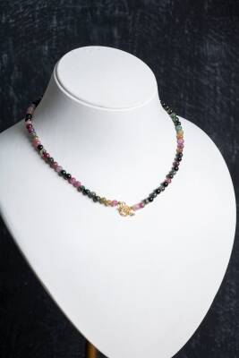 Sertifikalı Tsavorit Lal Altın Kaplama Gümüş Kapama Doğal Taş Set - 5