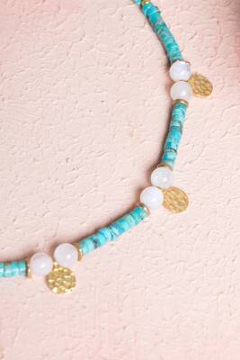 Sertifikalı Turkuaz, Ay Taşı Gümüş Aparatlı Doğal Taş Kolye (SK:246) - 3