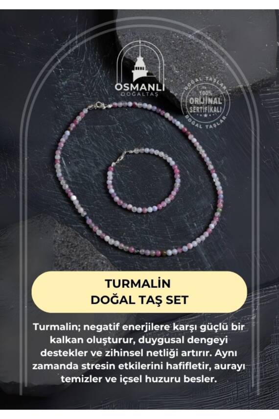 Sertifikalı Turmalin Doğal Taş Set - 1
