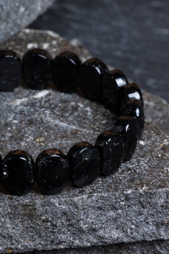 Sertifikalı Turmalin Geniş Kesim Doğal Taş Bileklik - 4