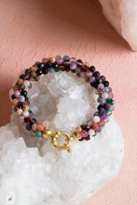 Sertifikalı Turmalin Gümüş Kapama Doğal Taş Bileklik (SK:089) - 3