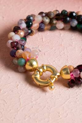 Sertifikalı Turmalin Gümüş Kapama Doğal Taş Bileklik (SK:089) - 5