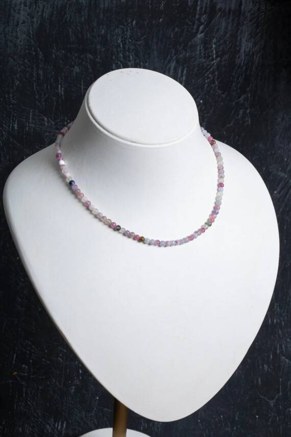 Sertifikalı Turmalin Gümüş Kapama Doğal Taş Kolye - 1