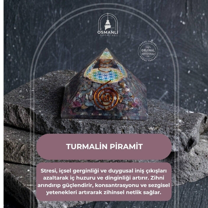 Sertifikalı Turmalin Piramit - 2