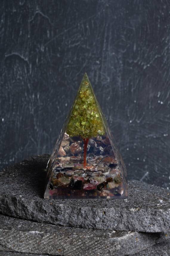 Sertifikalı Turmalin & Zebercet Ağaçlı Piramit - 1