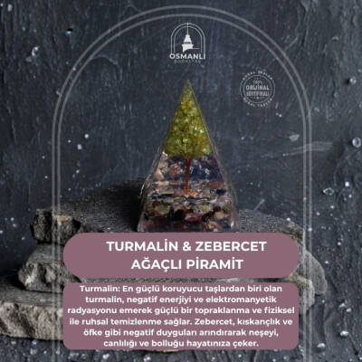Sertifikalı Turmalin & Zebercet Ağaçlı Piramit - 2