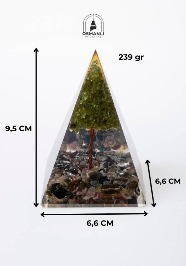 Sertifikalı Turmalin & Zebercet Ağaçlı Piramit - 6