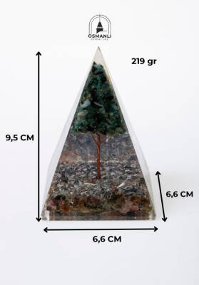 Sertifikalı Turmalin & Zümrüt Ağaçlı Piramit - 6