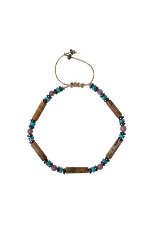 Sertifikalı Yakut, Jasper, Turkuaz Doğal Taş Makrome Bileklik - 5