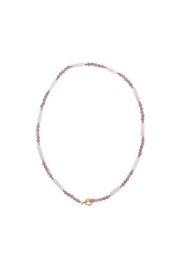 Sertifikalı Yakut, Pembe Kuvars Altın Kaplama Gümüş Kapama Set - Osmanlı Doğaltaş