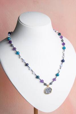 Sertifikalı Yay Burcu Doğal Taş Makrome Kolye - Osmanlı Doğal Taş