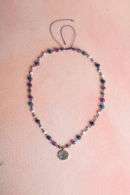 Sertifikalı Yay Burcu Doğal Taş Makrome Kolye - 3