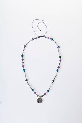 Sertifikalı Yay Burcu Doğal Taş Makrome Kolye - 5