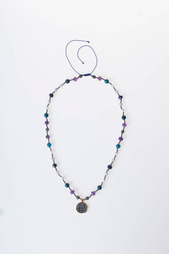 Sertifikalı Yay Burcu Doğal Taş Makrome Kolye - 5