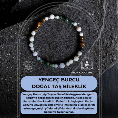 Sertifikalı Yengeç Burcu Doğal Taş Bileklik (SK:263) - 2