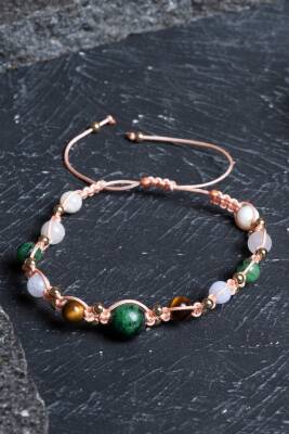 Sertifikalı Yengeç Burcu Doğal Taş Makrome Bileklik - Osmanlı Doğaltaş